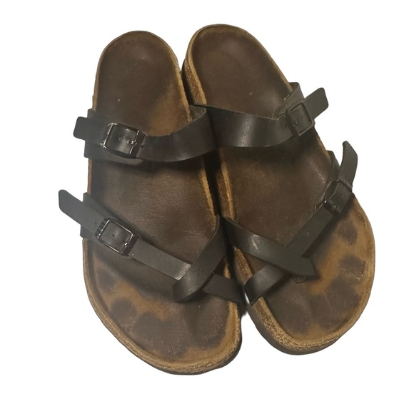 Birkenstock Women 9/40 Mayari Birko-Flor Slip On Toe Loop Sandals Black - Picture 3 of 15